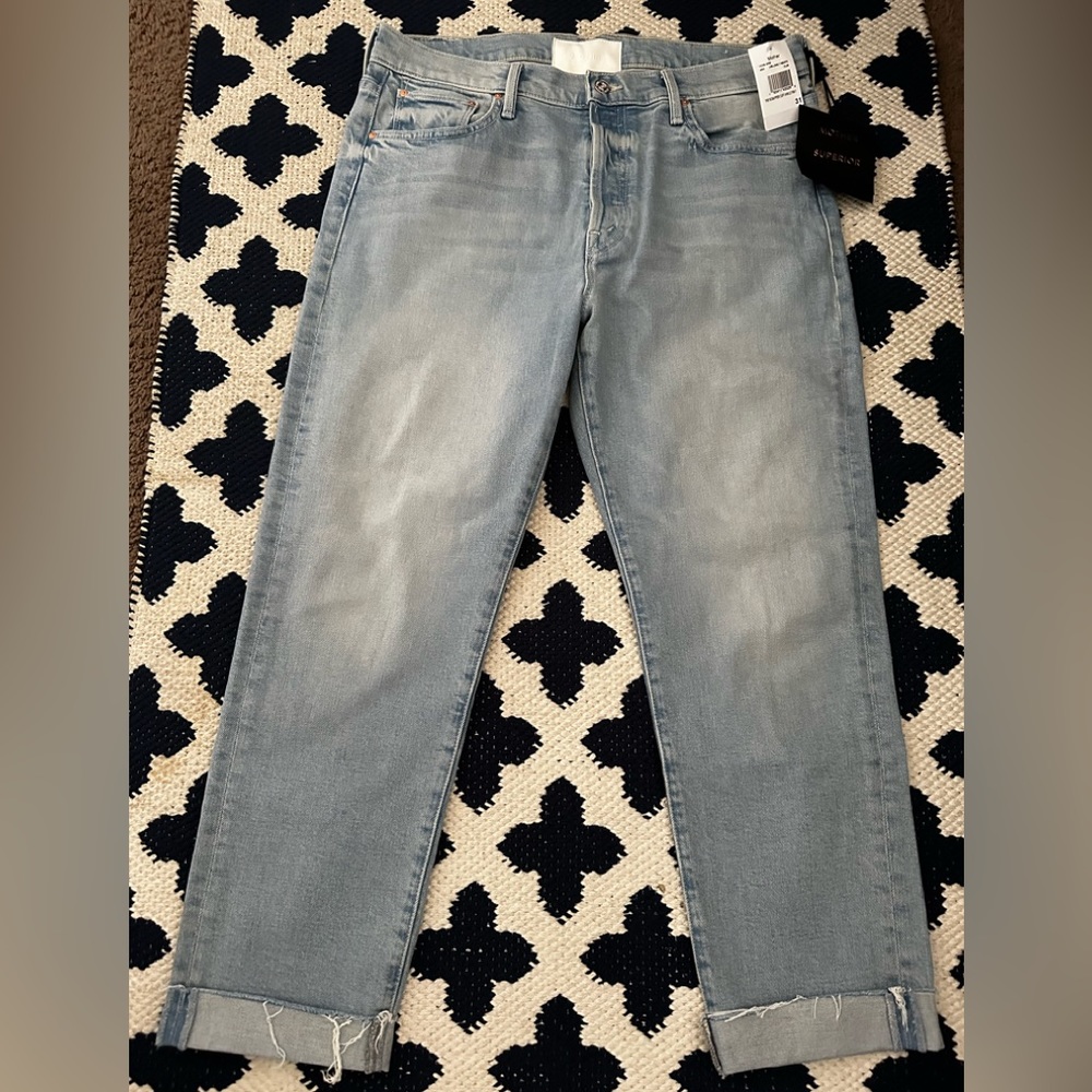 Mother jeans the scrapper ankle fray